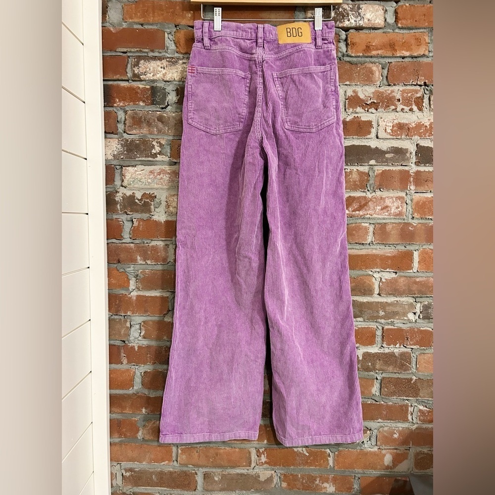 BDG High & Wide Corduroy Purple Pants Size 25 - Picture 7 of 10